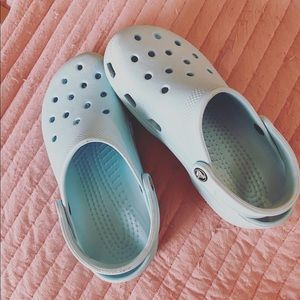 light blue crocs